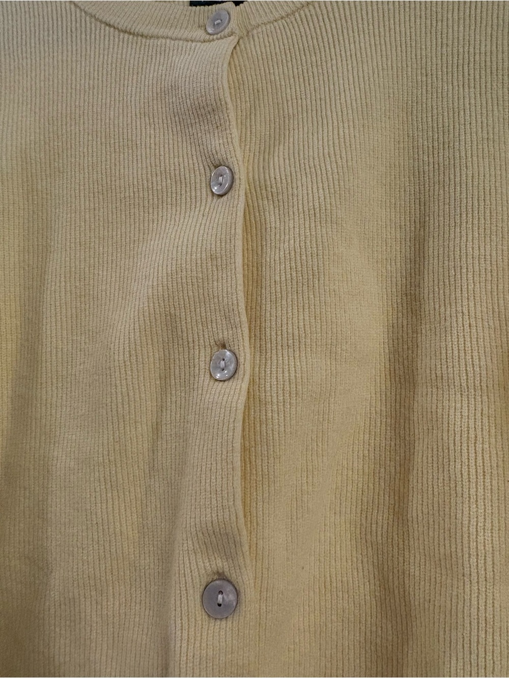 wild fable Soft Yellow Ribbed Button-Back Cardigan - Picture 2 of 4